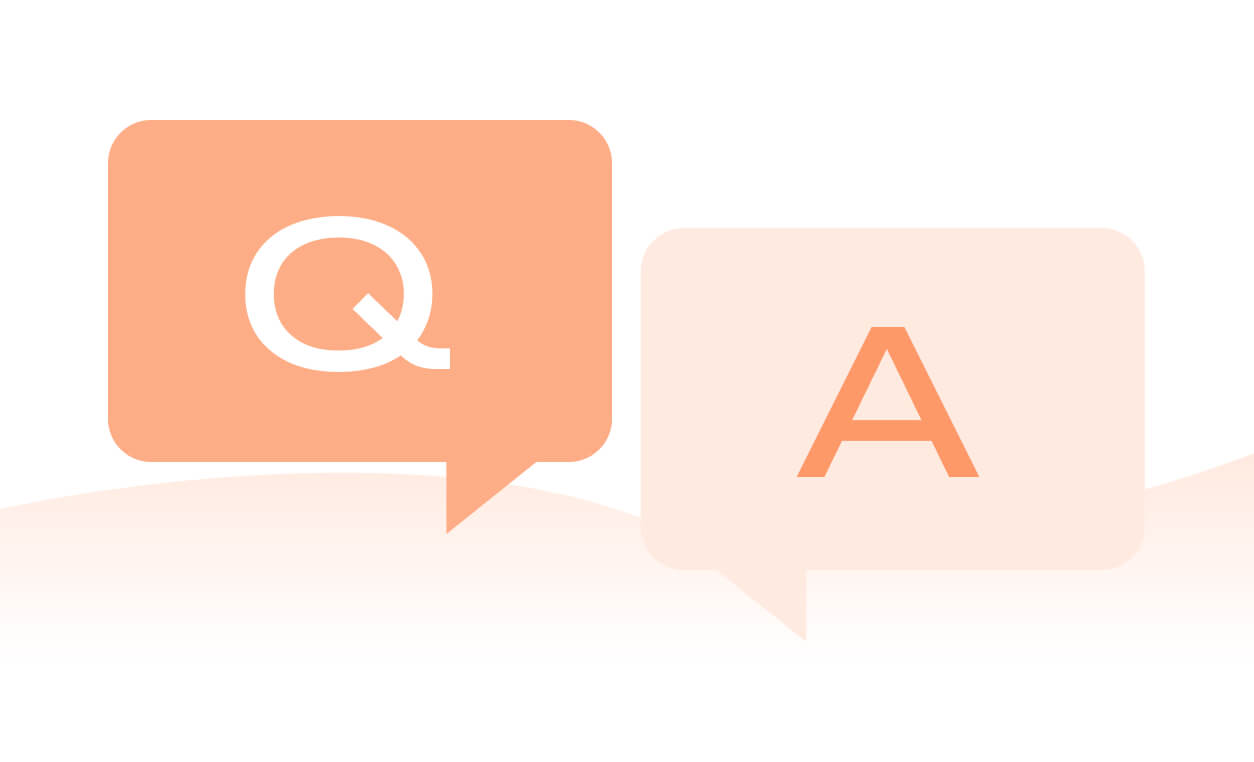 Speech bubbles with "Q" and "A" symbols, representing a Q&A session with Dr. Elouise Epstein, Partner at Kearney.