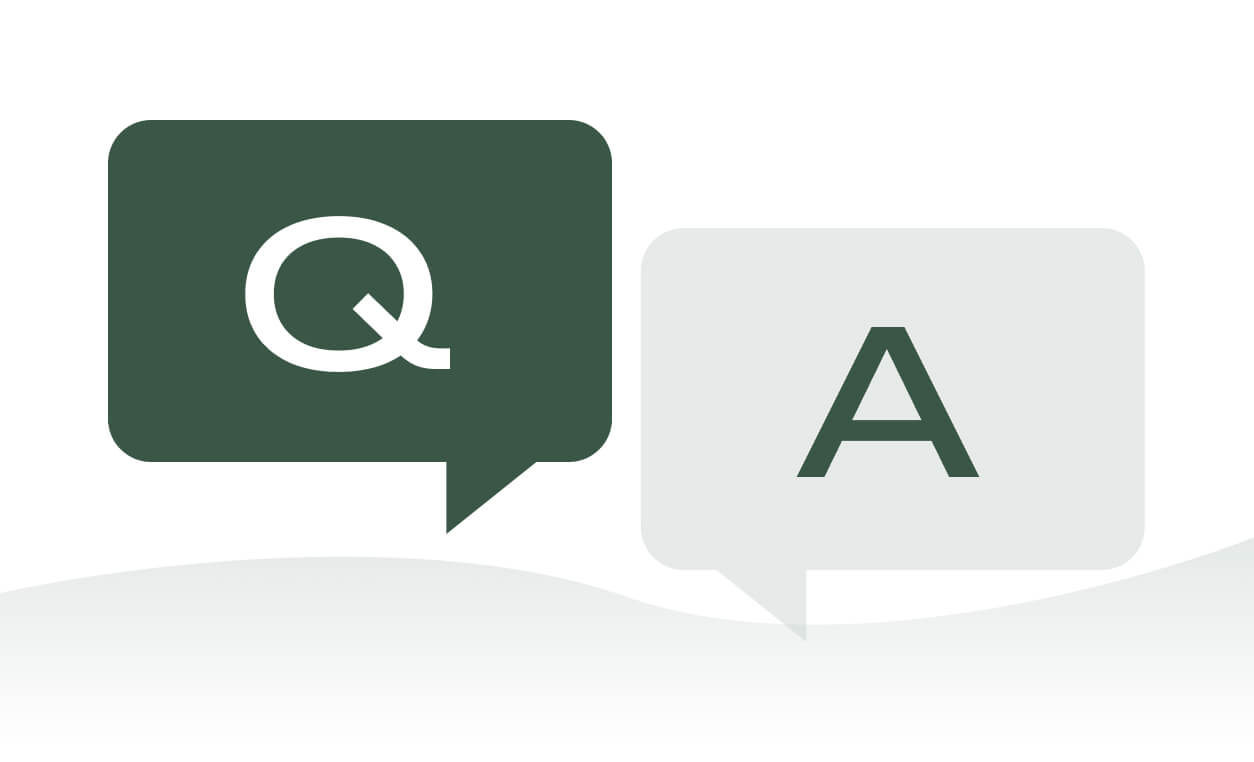 Speech bubbles with "Q" and "A" representing a Q&A session with Jill Robbins, President of Business Fierce.