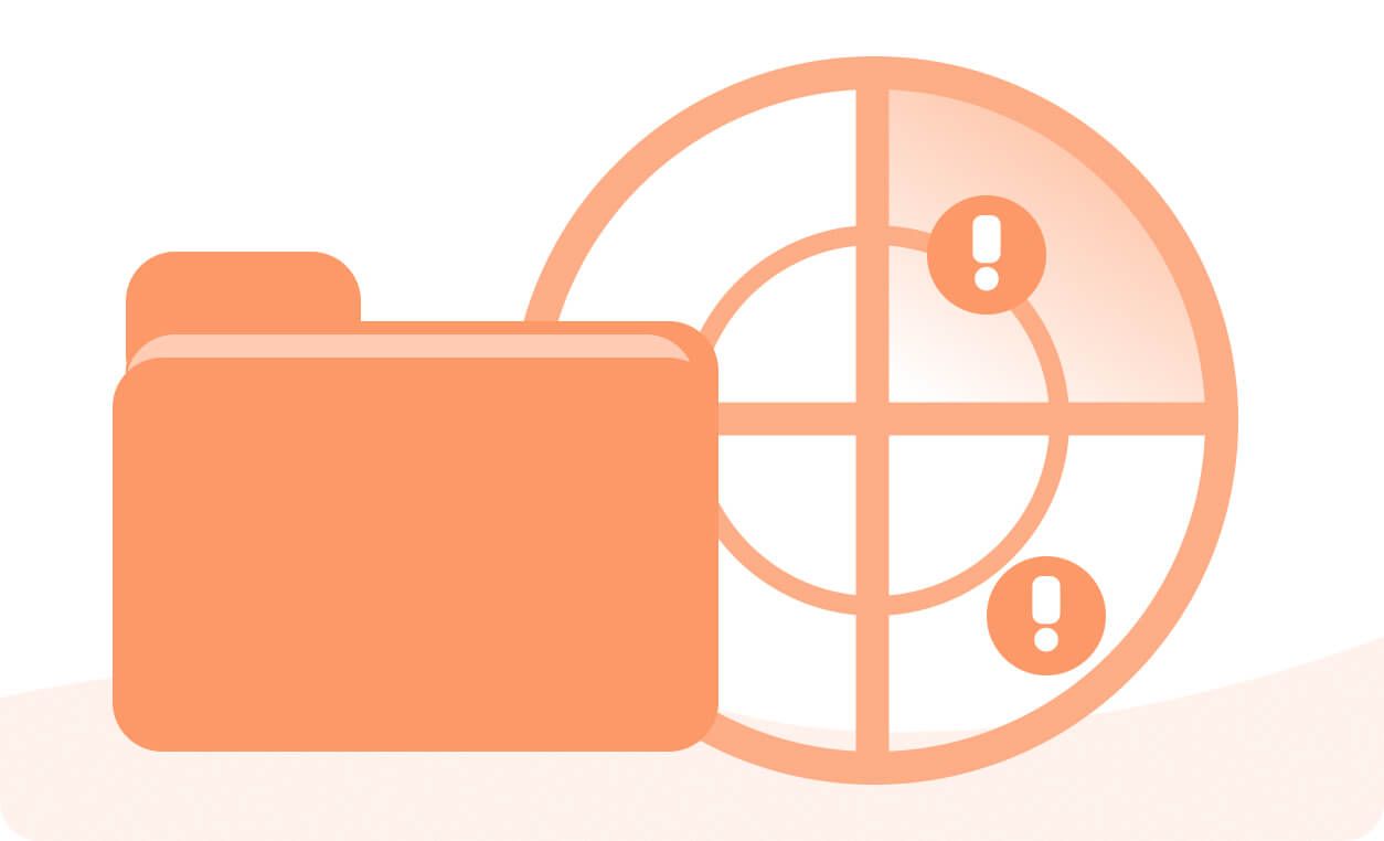 A folder icon overlaps a radar screen with warning exclamation marks, indicating hidden or "under the radar" expenses.