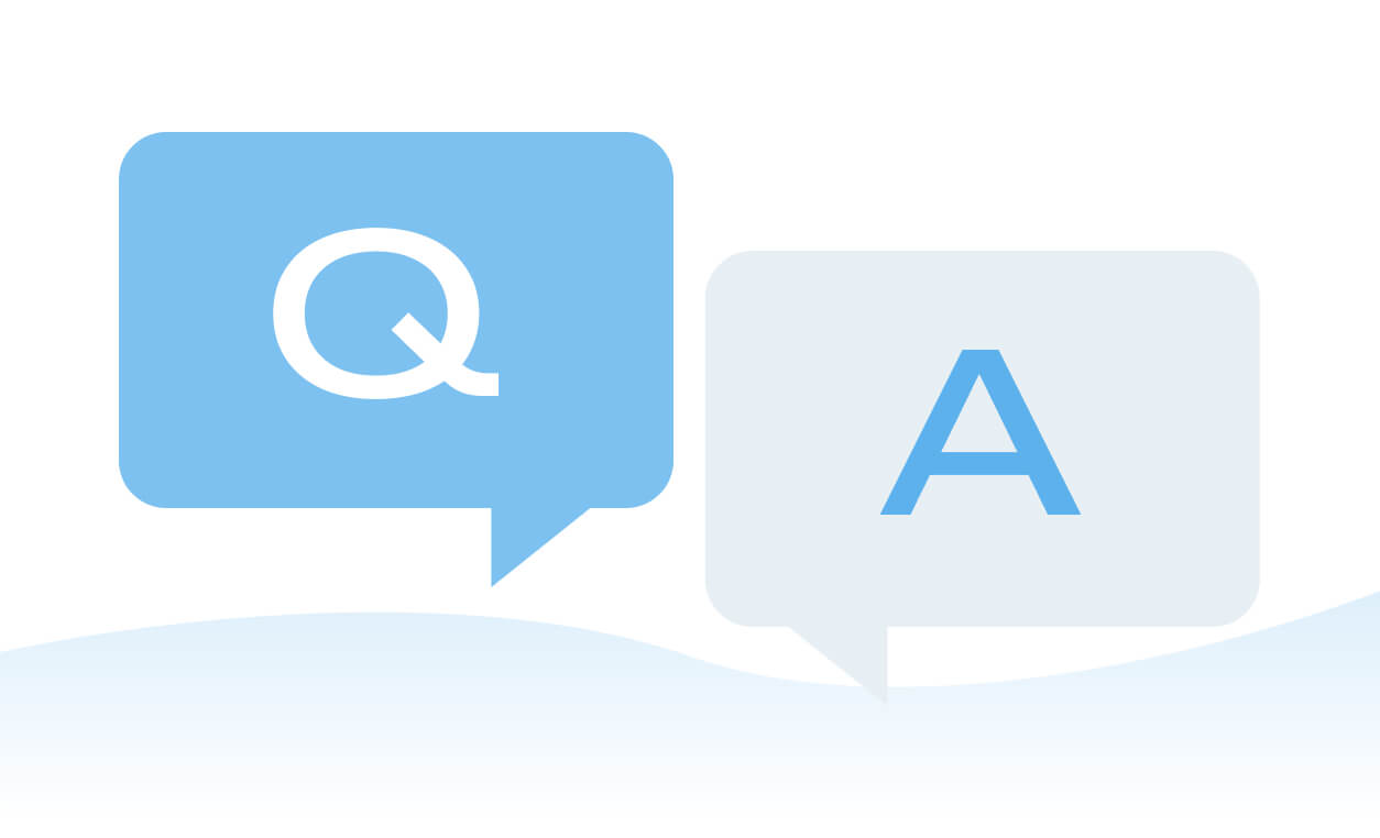 Blue question and answer speech bubbles representing a "Ask Me Anything" session on procurement insights.