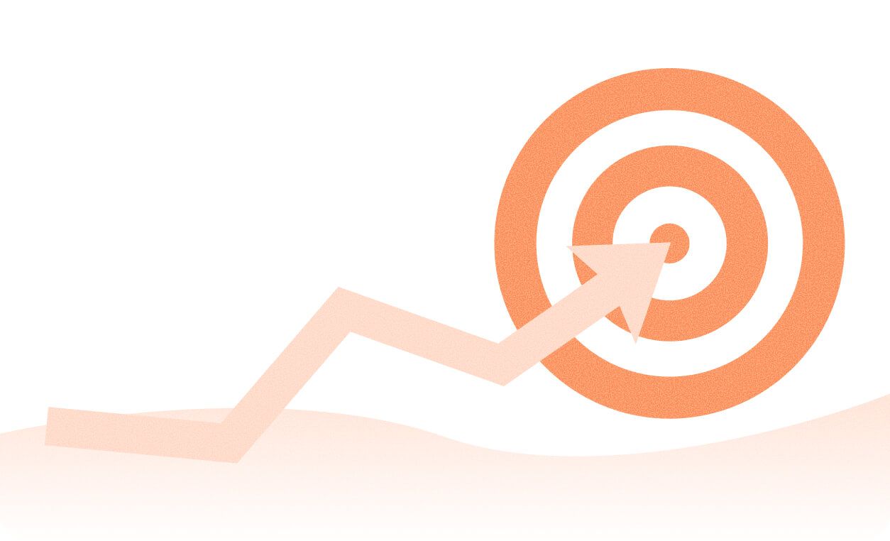 A rising arrow intersects a target, symbolizing success and achievement in private equity client fine-tuning.