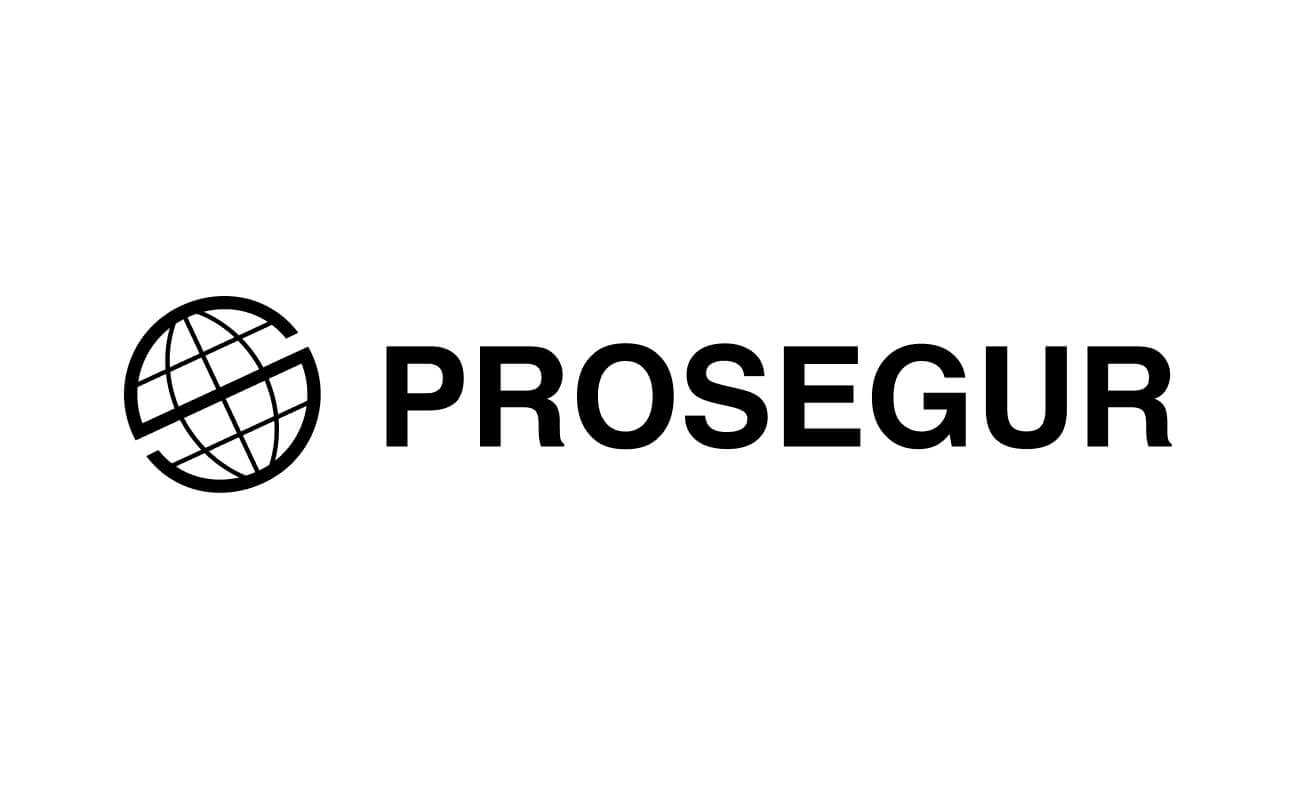 Prosegur logo featuring a globe icon and the company name in bold black letters.