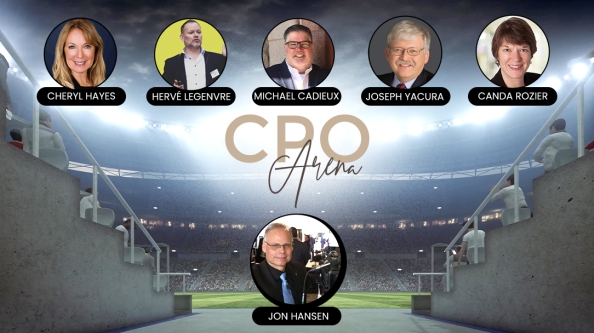 Banner with headshots and names of Cheryl Hayes, Hervé Légenvre, Michael Cadieux, Joseph Yacura, Canda Rozier, and Jon